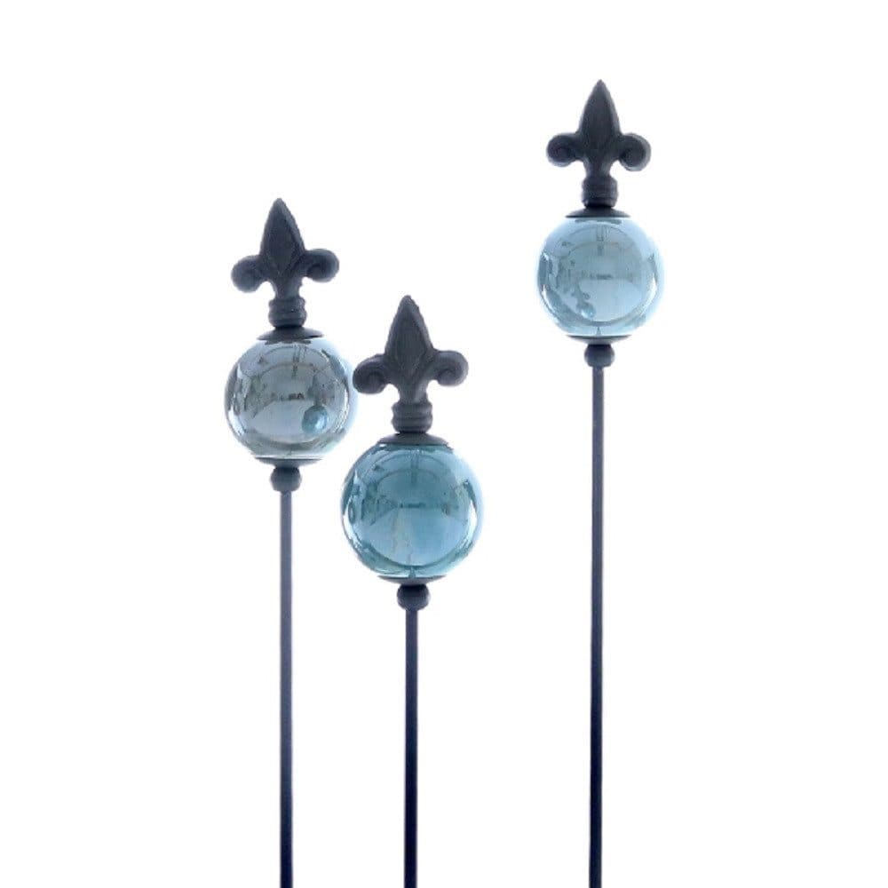 Dragimex Gartenstecker Metall Franz. Lilie 3x Blautöne 80cm