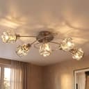 GLOBO LIGHTING Deckenlampe 5x E14 Glaskristall Chrom Silber Bild 2