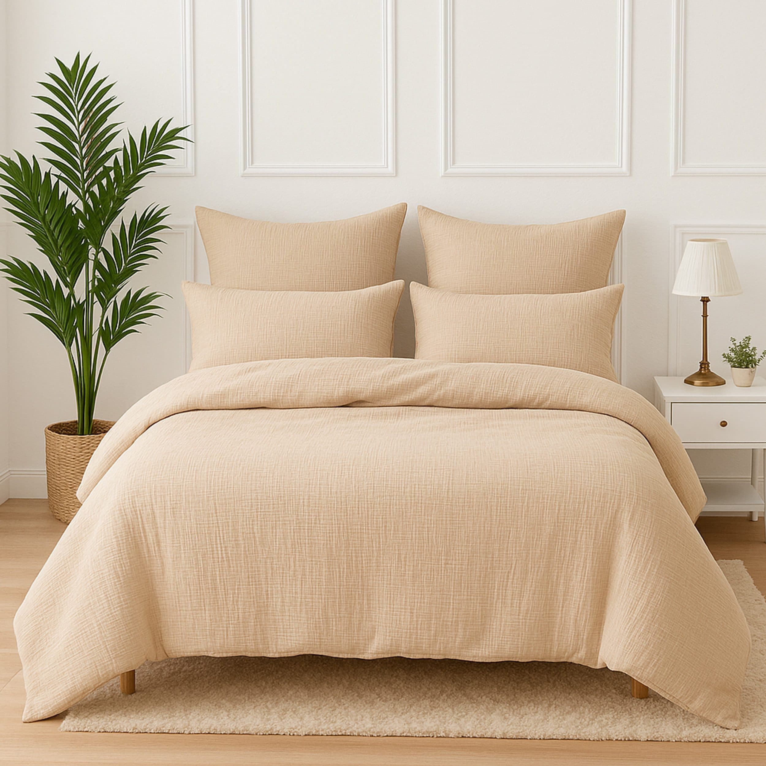 Bettwäsche Wolkenfeld Premium Musselin mit Reißverschluss Beige - Bild 2