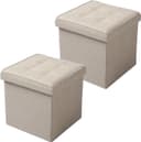 Woltu Sitzhocker 2er Set Beige Faltbar mit Stauraum Bild 2