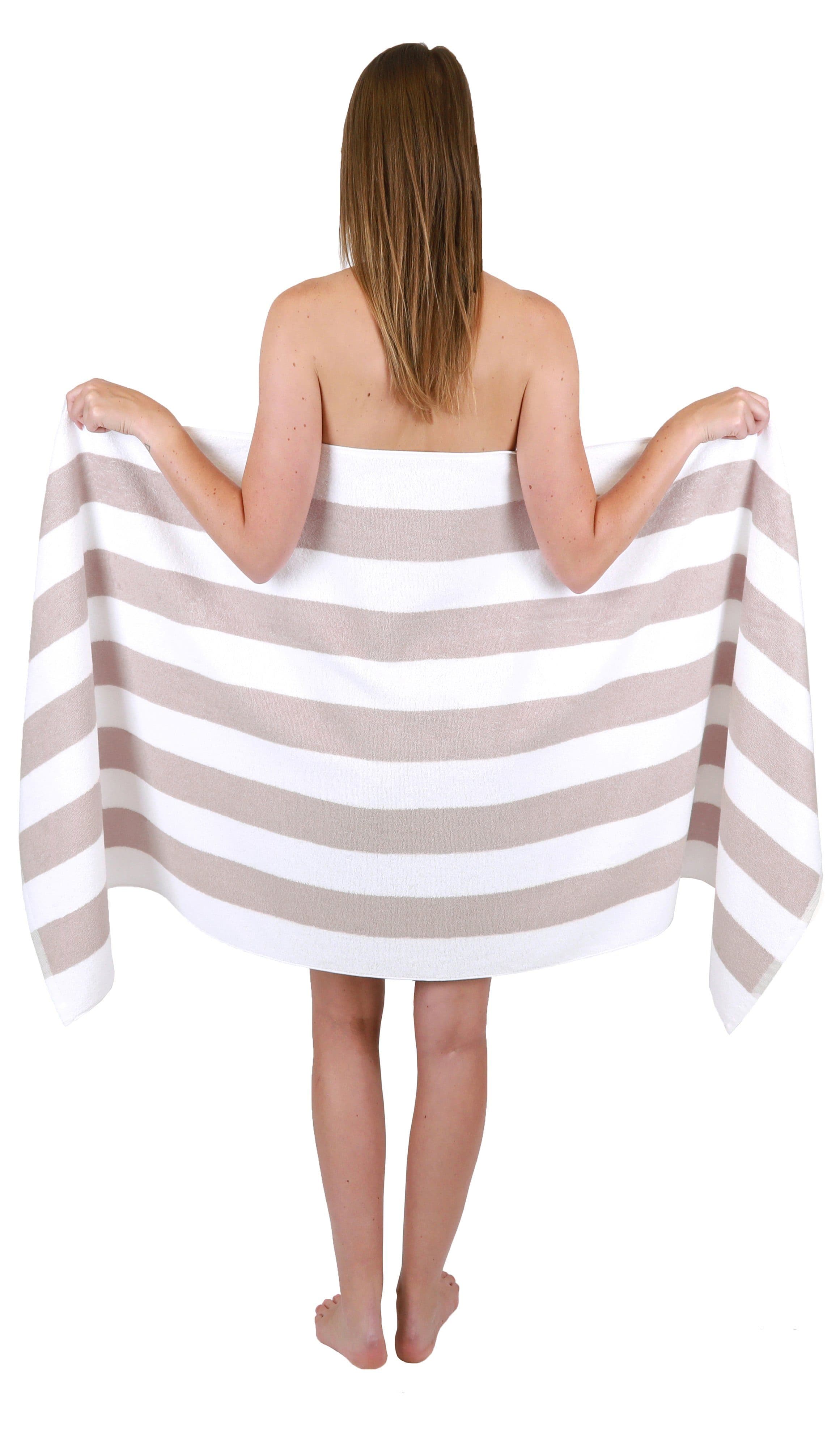 Betz Saunatuch Badetuch XXL Berlin 100% Baumwolle Beige-Weiß - Bild 2