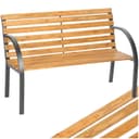 tectake Gartenbank Michaela 2-Sitzer Braun Holz Stahl Bild 2