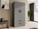 Beautysofa Kleiderschrank TREND 2-türig grau mit Selbsteinzug Bild 2