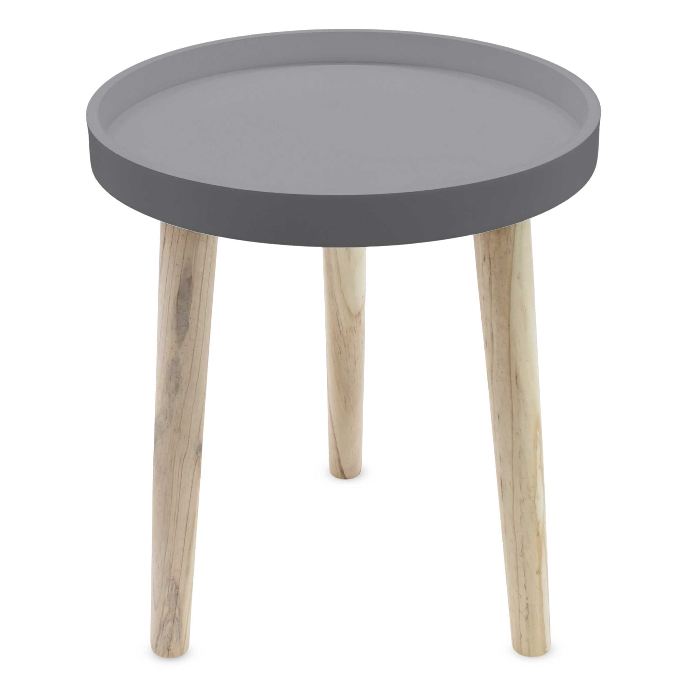Spetebo Beistelltisch Grau Natur Massivholz MDF - Bild 2