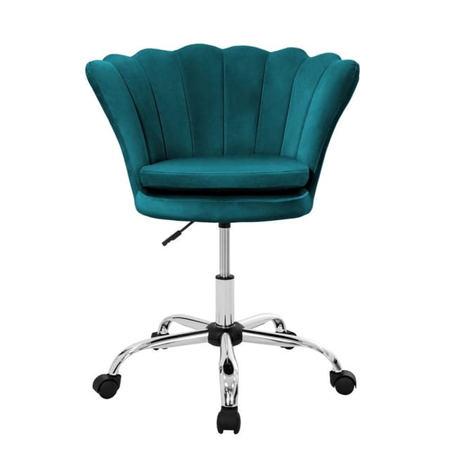 ML-DESIGN Bürostuhl 360° Drehstuhl Samt Blau/Silber