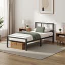 VASAGLE Metallbett Einzelbett mit Kopfteil und Lattenrost Bild 2