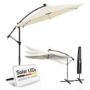 Juskys Ampelschirm Brazil mit LED & Solar Grau/Creme Bild 2