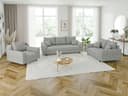 S-Style Möbel Polstergarnitur Zara 3+2+1 Skandinavisch Cord-Stoff Grau Bild 2