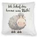 speecheese Dekokissen Schaf Kuschelkissen mit Spruch Ich Schaf das Bild 2