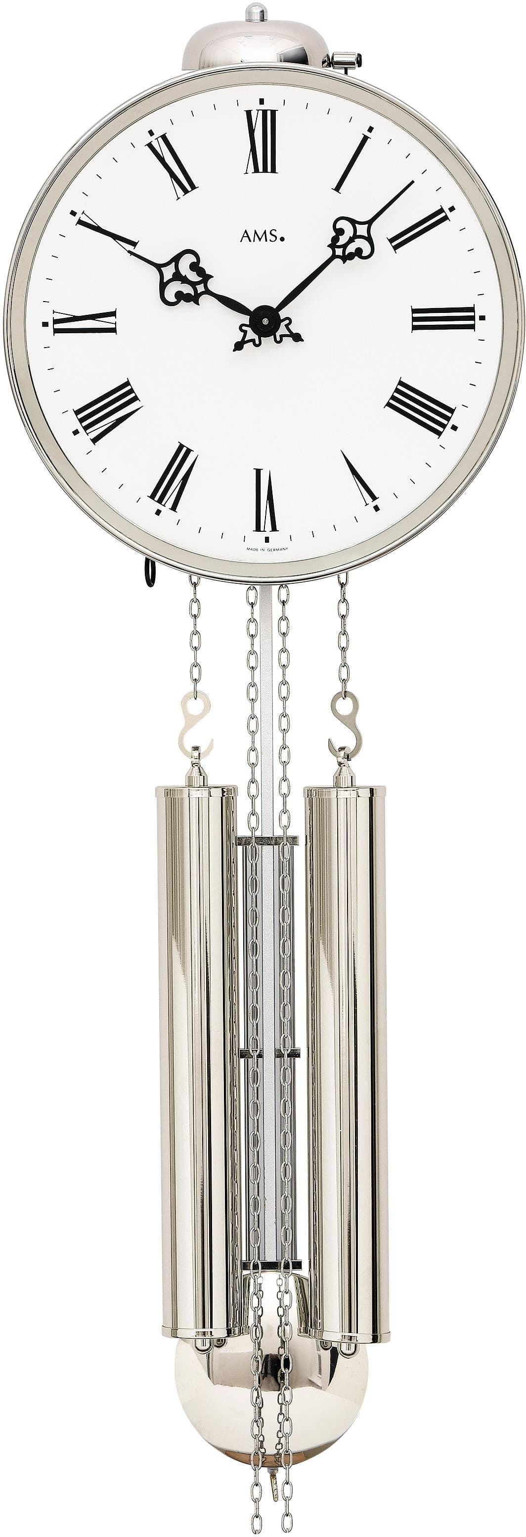 AMS Pendelwanduhr H342 Mechanische Uhr Holz Metall