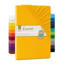 Lavea Spannbettlaken 100% Baumwolle Jersey Goldgelb Rundumgummizug Bild 2