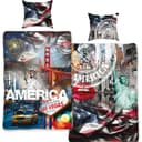 BERONAGE Wendebettwäsche USA Stars and Stripes 2-teilig 135x200 + 80x80 cm Bild 2