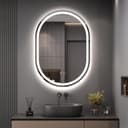 Dripex Badspiegel LED Oval mit Uhr und Bluetooth Bild 2