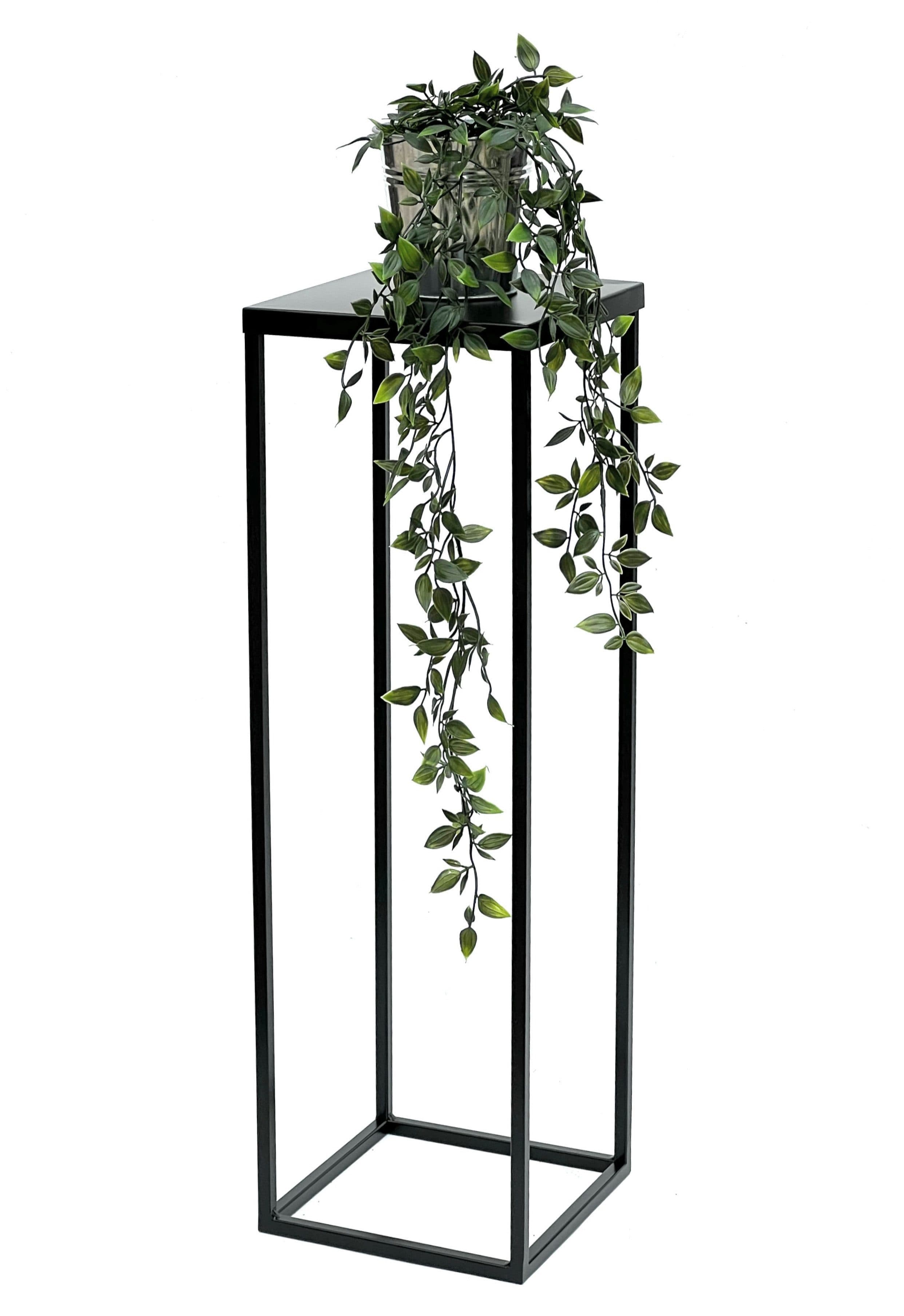 DanDiBo Blumenhocker Metall Schwarz 70 cm Eckig Blumenhocker Beistelltisch - Bild 2