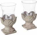 Home Affaire Antik-Windlicht Grau Glas Keramik 2er-Set Bild 2