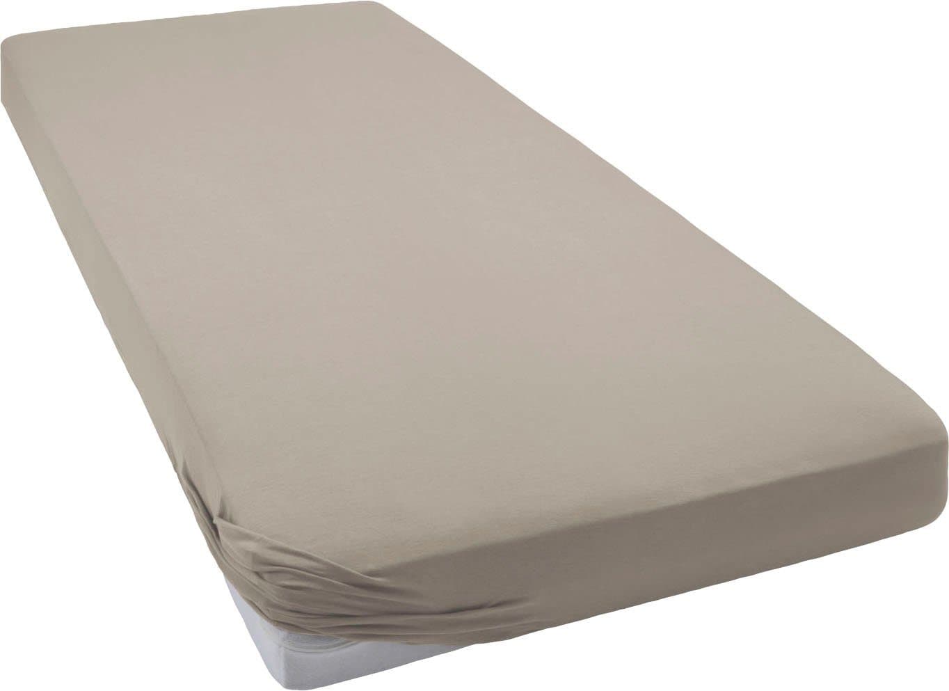 bellana Spannbettlaken Taupe 100% Baumwolle Mako-Jersey - Bild 2