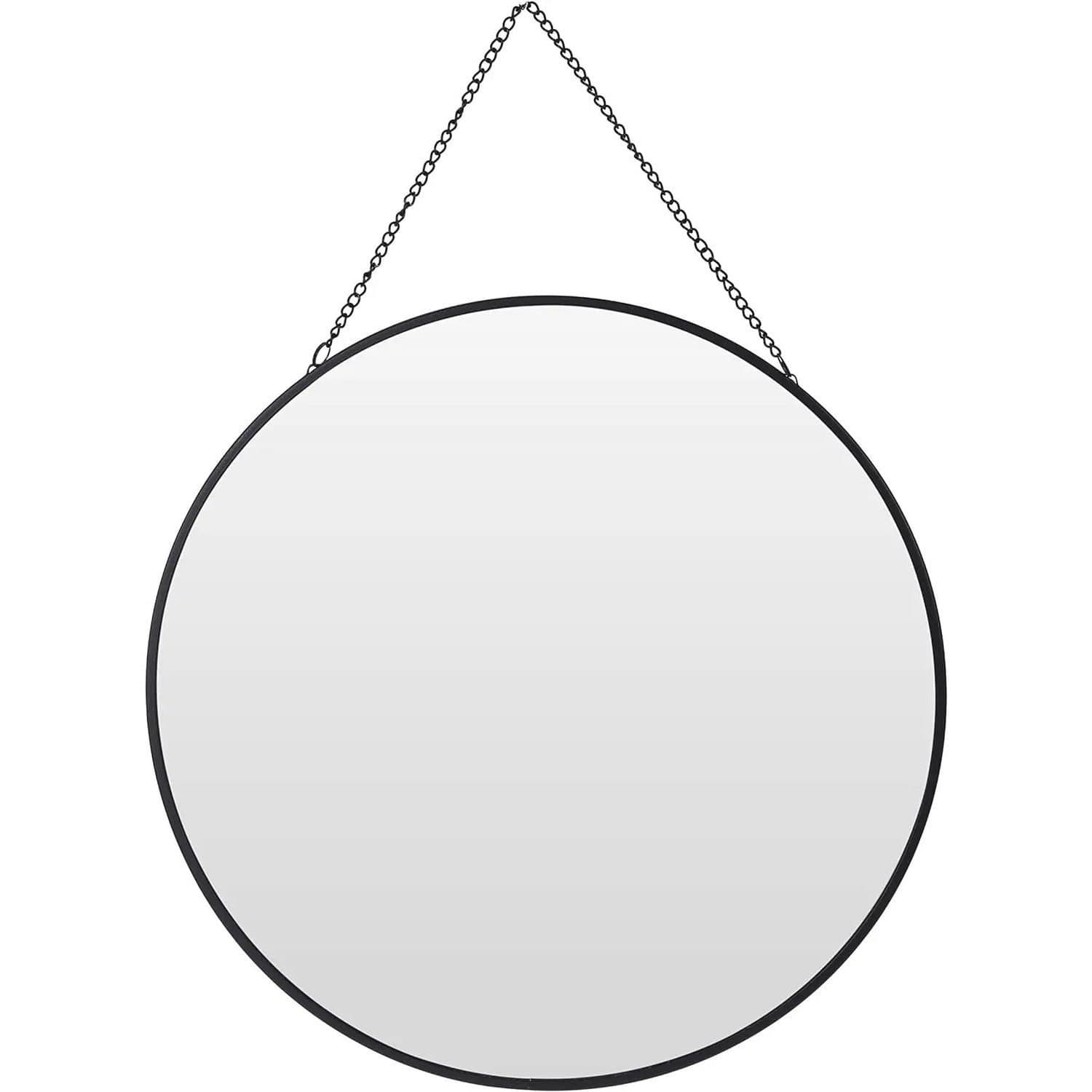 Meinposten Wandspiegel Rund 30 cm Metall Schwarz Glas Schminkspiegel Dekospiegel - Bild 2