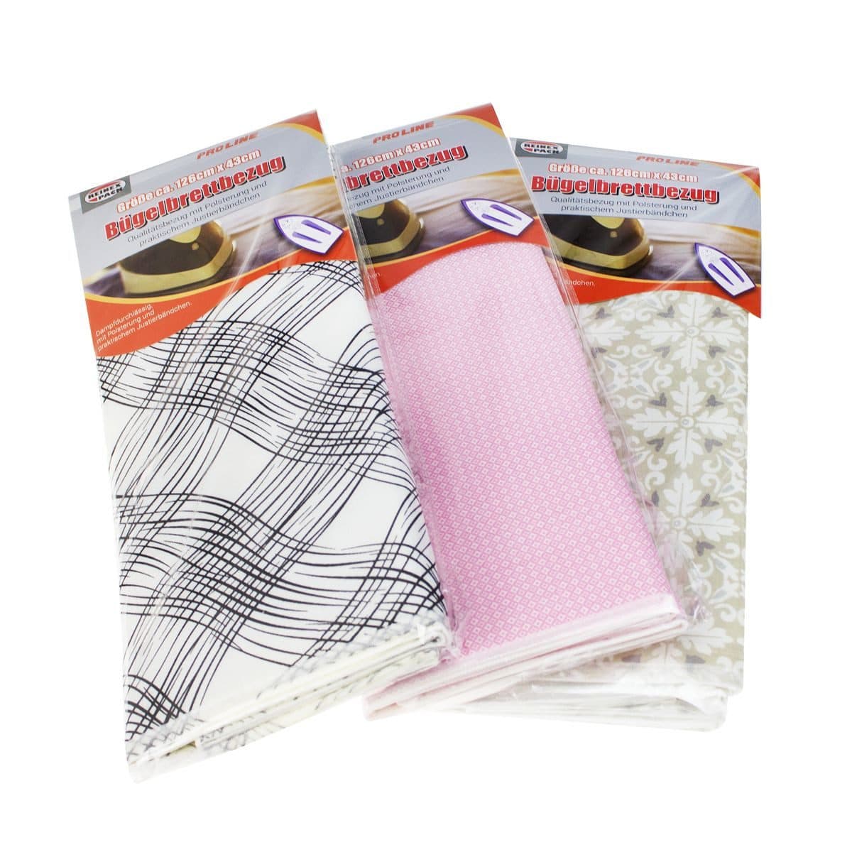 Reinex Bügelbrettbezug 2er Pack Dampfdurchlässig mit Justierbändchen