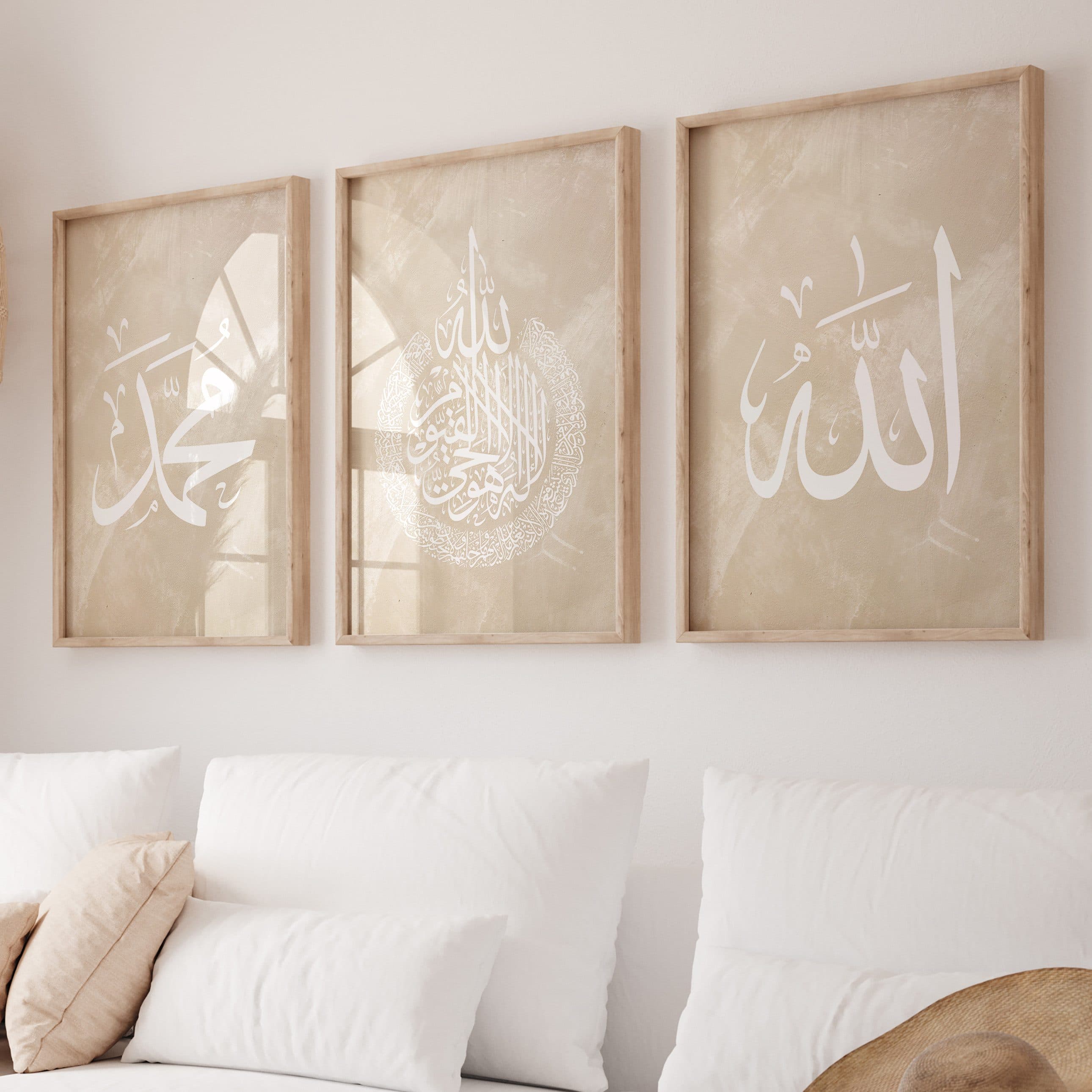 WANDKIND Poster Islam Set Premium IP702, 3-teiliges Poster Set Beige/Weiß - Bild 2