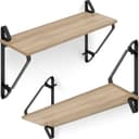 tectake Wandregal 2er Set Industrial Style Braun/Grau Bild 2