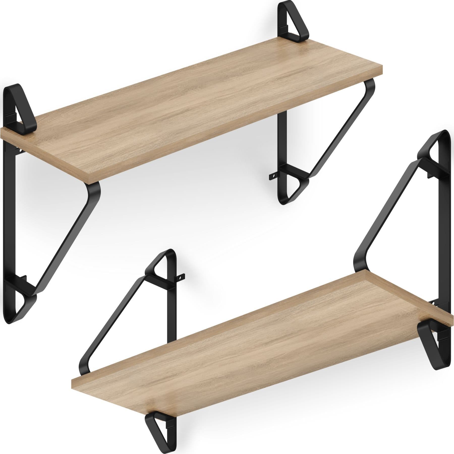 tectake Wandregal 2er Set Industrial Style Braun/Grau - Bild 2