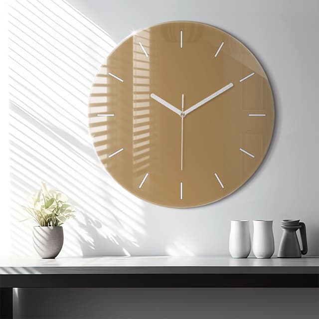 Tulup Wanduhr Glasrunde Uhr Moderne Glaswanduhr 60cm Uhr aus Gehärtetem Glas