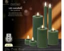 Lumineo LED-Christbaumkerzen 7er-Set Grün mit Flacker-Effekt und Fernbedienung Bild 2