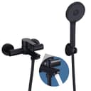 HOMELODY Wannenarmatur Schwarz 4-strahlige Handbrause Bild 2