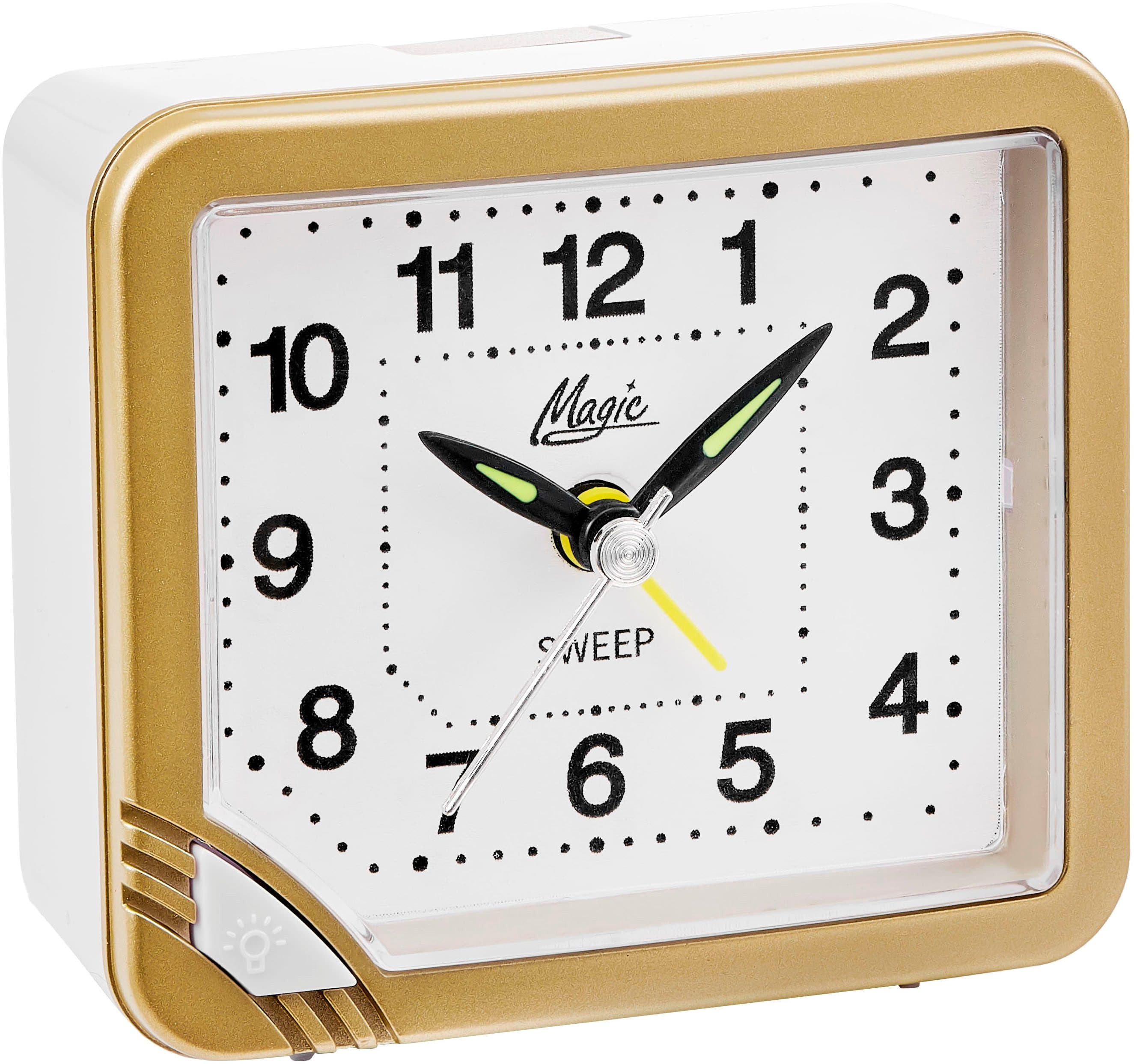 Atlanta Quarzwecker Gold/Weiß Leuchtzeiger Weckwiederholung Analog