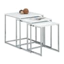relaxdays Beistelltisch 3er Set Weiß MDF Metallbeine Bild 2