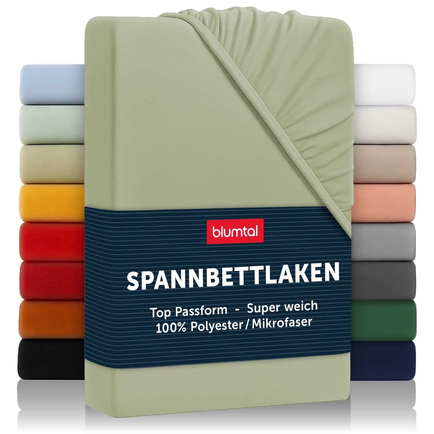 Blumtal Spannbettlaken Mikrofaser Grün Rundumgummizug - Bild 2