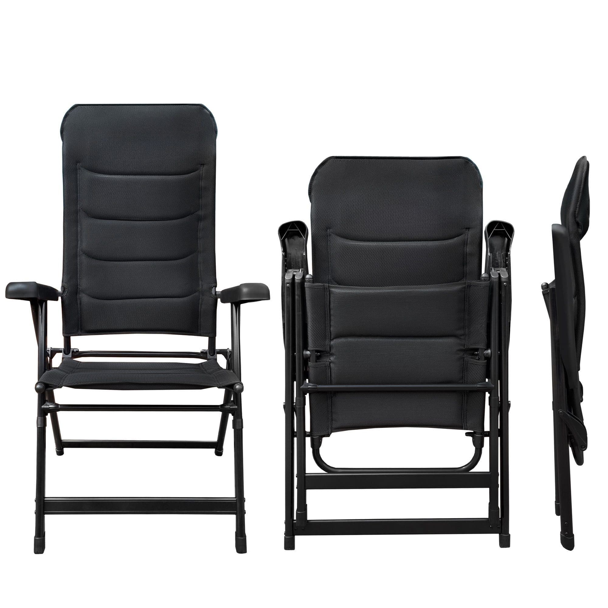 osoltus Campingstuhl Alu Klappsessel Hochlehner 3D Soft Touch Black Magic