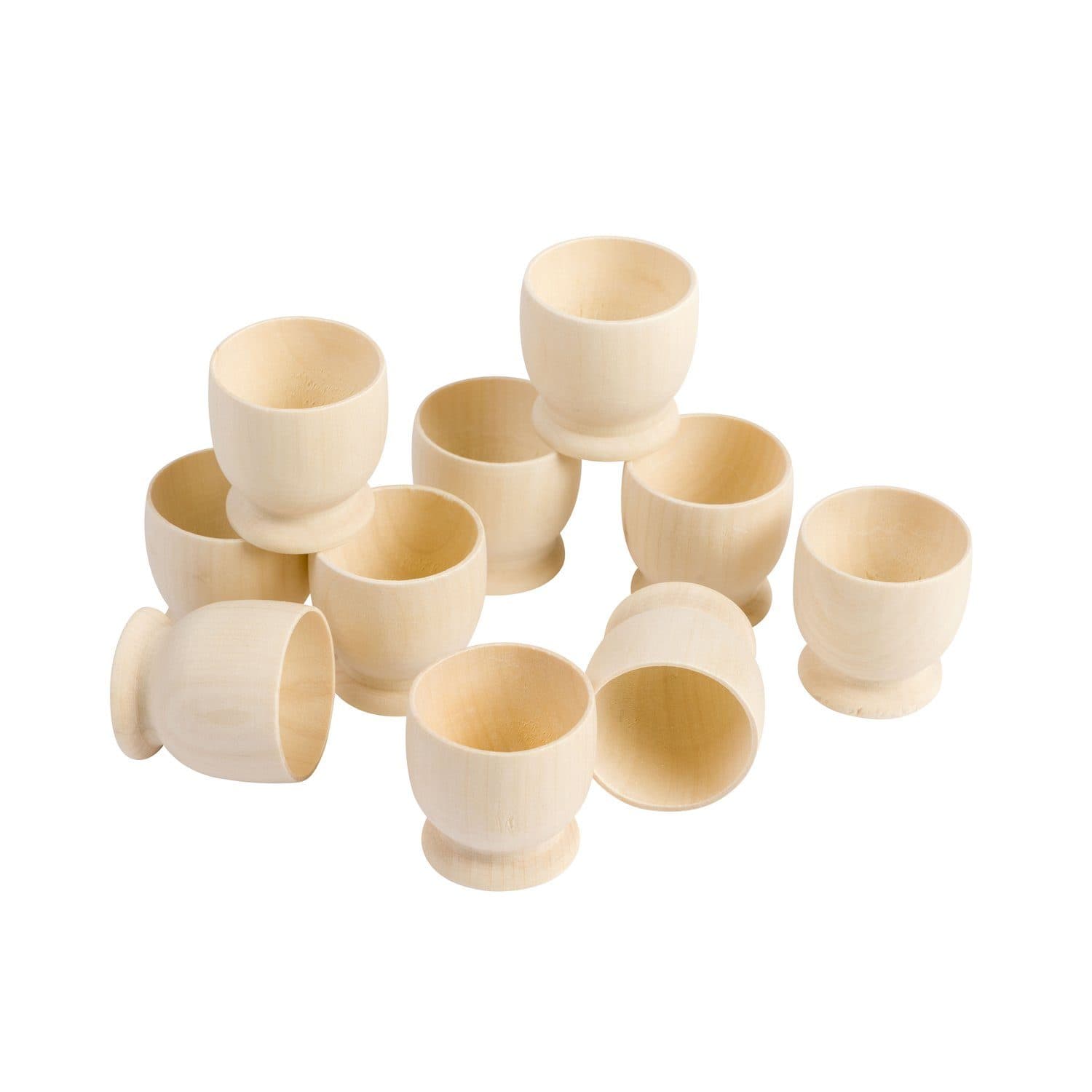 EDUPLAY Experimentierkasten Holzeierbecher 10er Set Natur