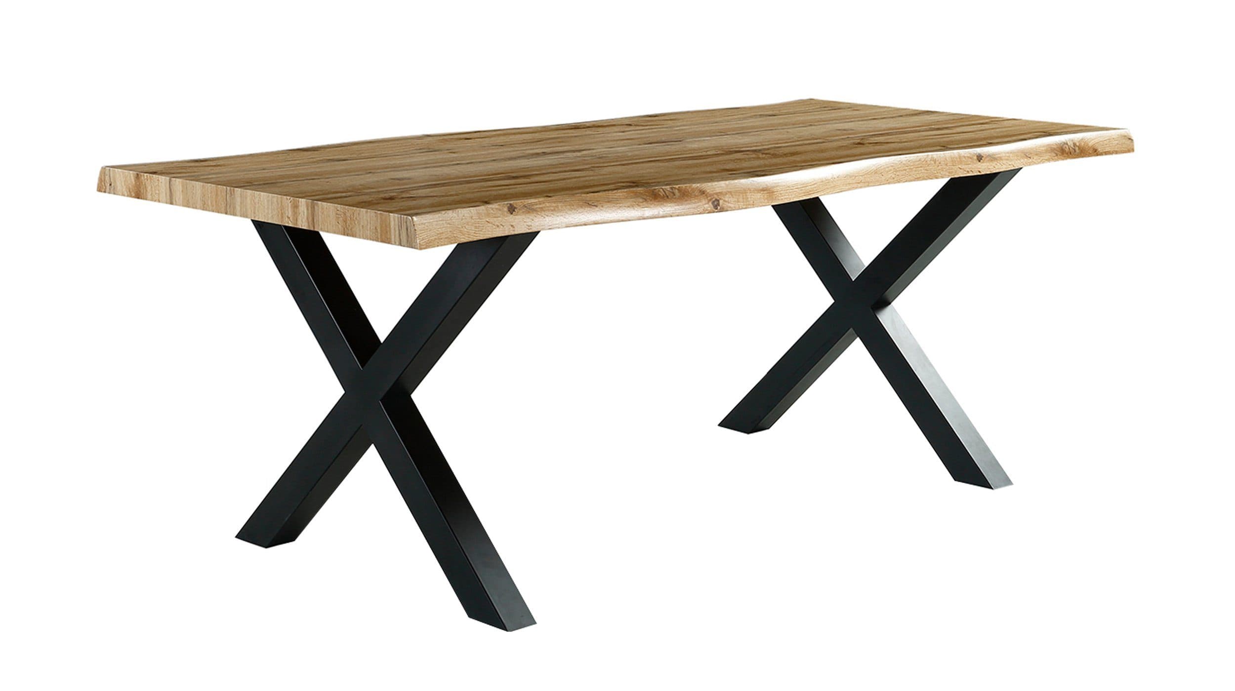 Die Möbelfundgrube® Baumkantentisch MARLON Industrial Wildeiche Schwarz - Bild 2