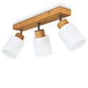 hofstein Deckenleuchte Montemassi Holz Metall Glas Natur Altsilber Weiß 3xE14 Bild 2