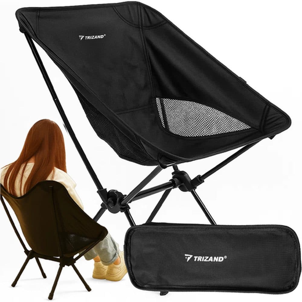 Trizand Campingstuhl Klappstuhl Angelstuhl Schwarz - Bild 2