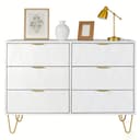 UEV Kommode mit 6 Schubladen, Sideboard für Wohnzimmer Schlafzimmer 100 x 34 x 73 cm Bild 2
