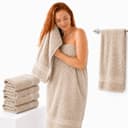 Komfortec Badetücher Set 4-tlg. 100% Baumwolle Beige Frottee Bild 2