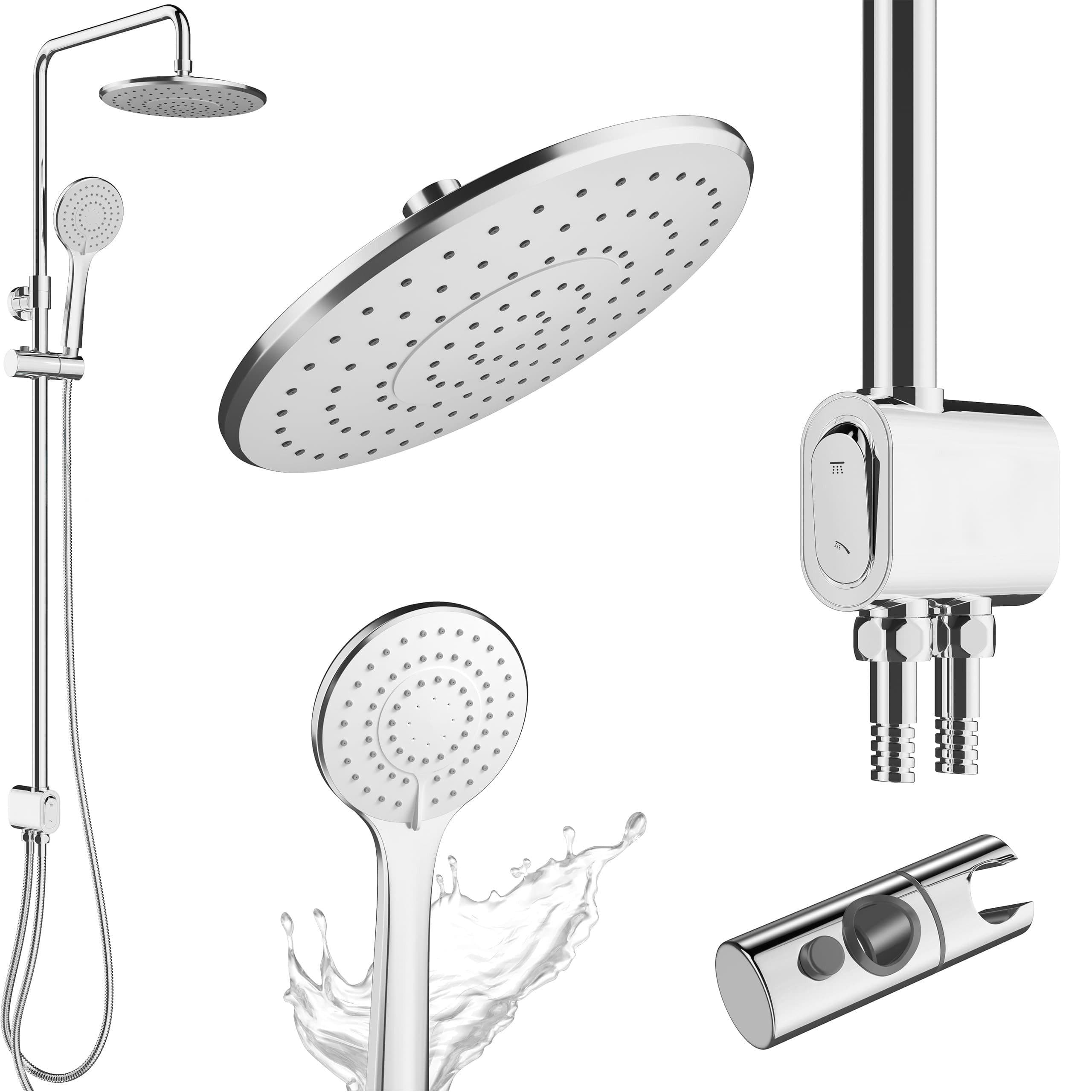 Laakfeld Duschsystem ohne Armatur Edelstahl mit Druckknopf Regendusche - Bild 2