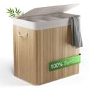 New Habitat Wäschekorb Bambus 3 Fächer 150L mit Deckel Bild 2