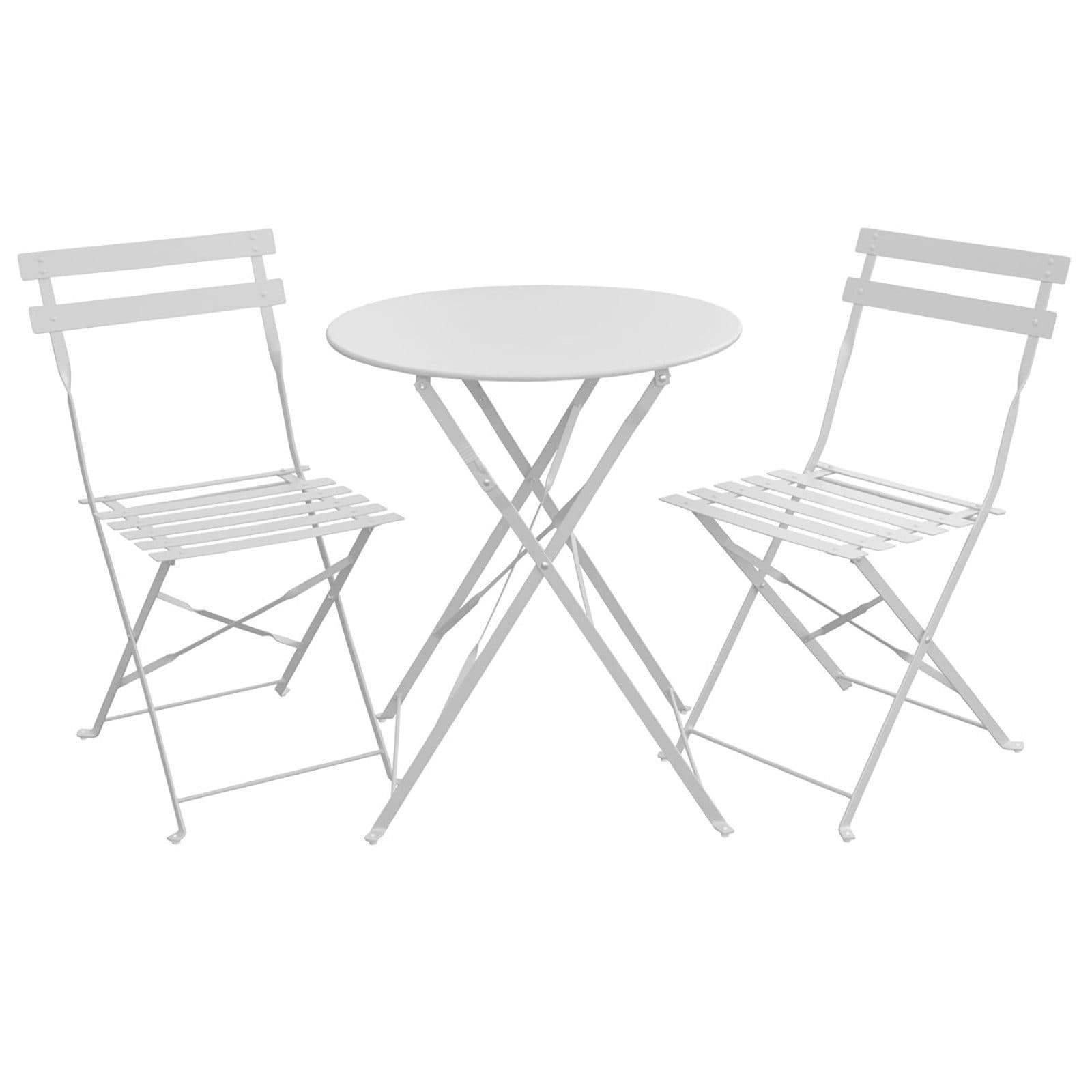 SVITA Bistro-Set BERLIN 3-tlg. Klappbar Weiß - Bild 2