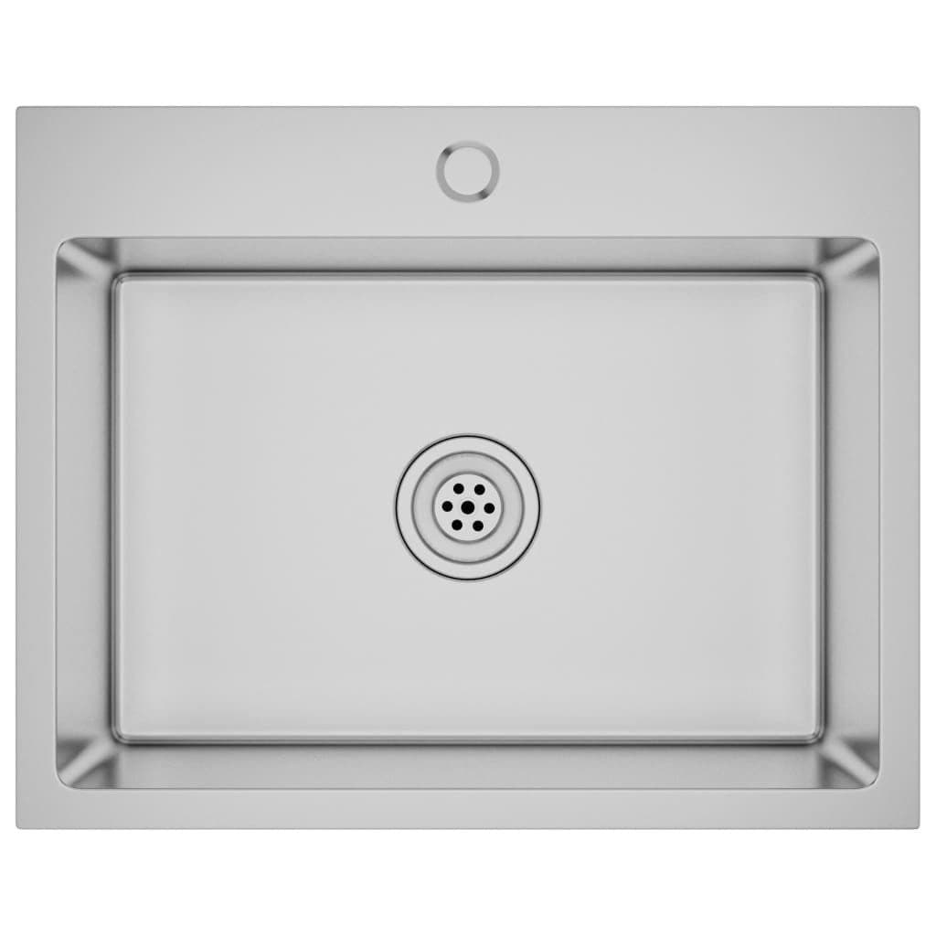 vidaXL Küchenspüle Edelstahl 55x44 cm Silber - Bild 2