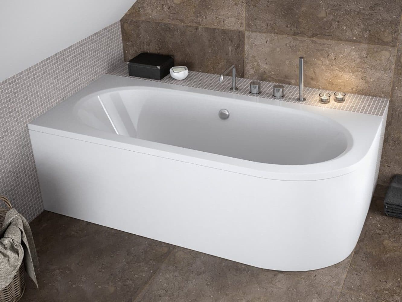 KOLMAN Eckbadewanne Avita 180x80 Acryl Weiß mit Ablaufgarnitur & Füße GRATIS - Bild 2