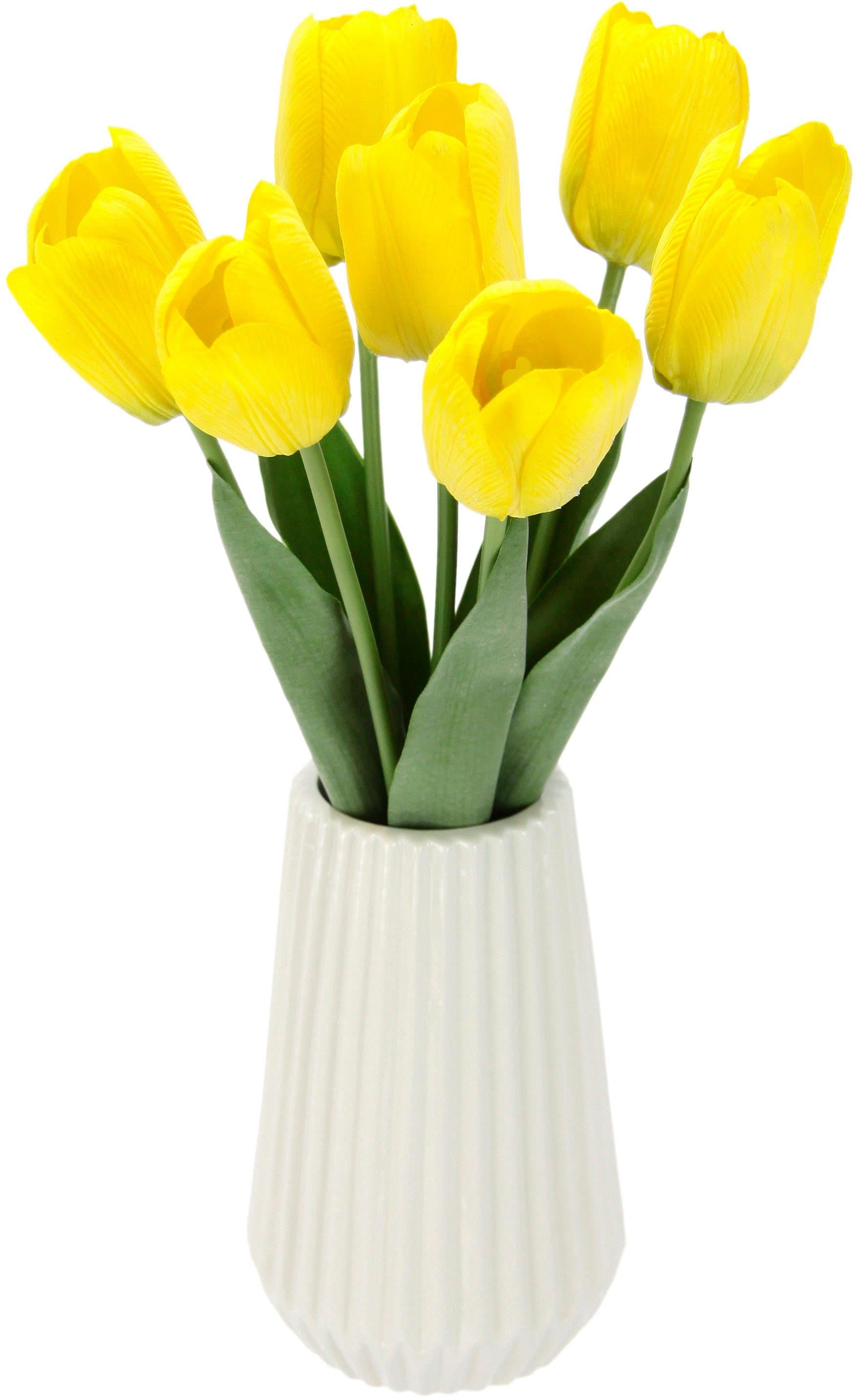 Kunstblume Real-Touch-Tulpen, I.GE.A., Höhe 33 cm, Vase aus Keramik - Bild 2