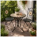 HTI-Living Bistro-Set 3-tlg. Schwarz Metall mit Kairo-Motiv Bild 2