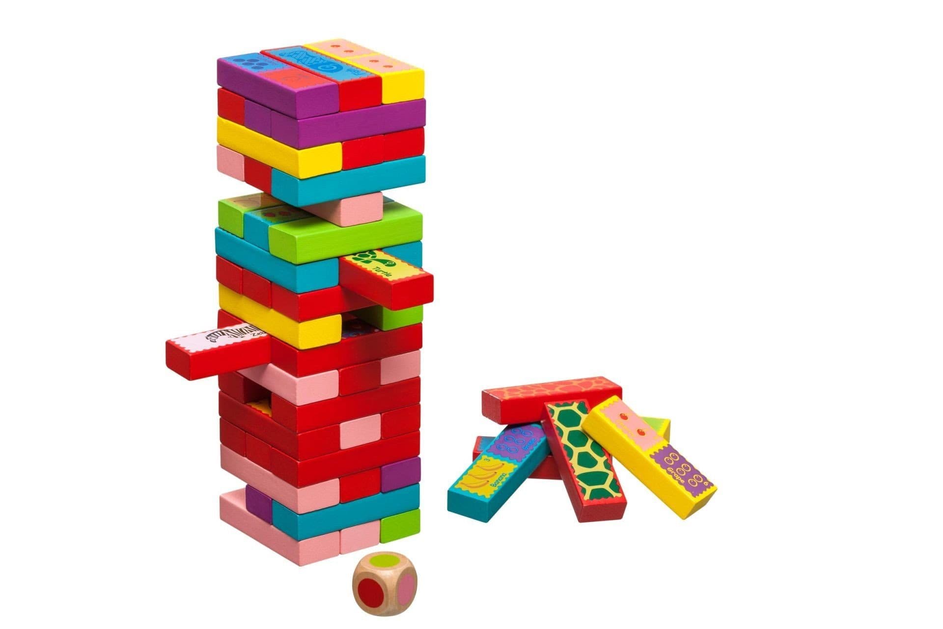 Philos Wackelturm 3 in 1 - Geschicklichkeitsspiel mit Domino & Pairs
