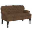 vidaXL Sitzbank mit Rückenlehne Braun Wildleder-Optik Bild 2
