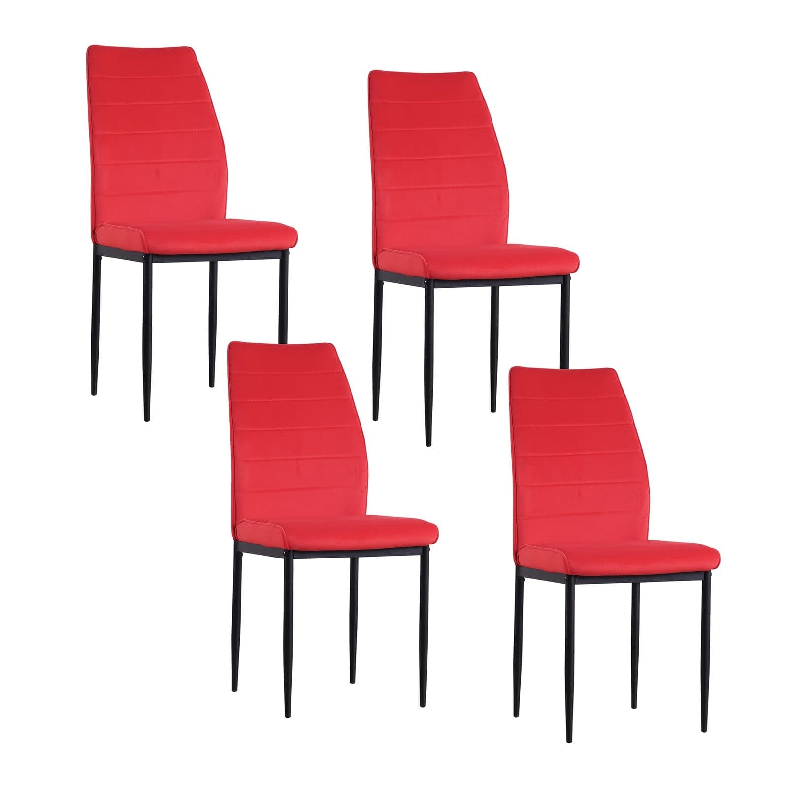 HTI-Living Polsterstuhl Madison Samt Rot 4er-Set - Bild 2