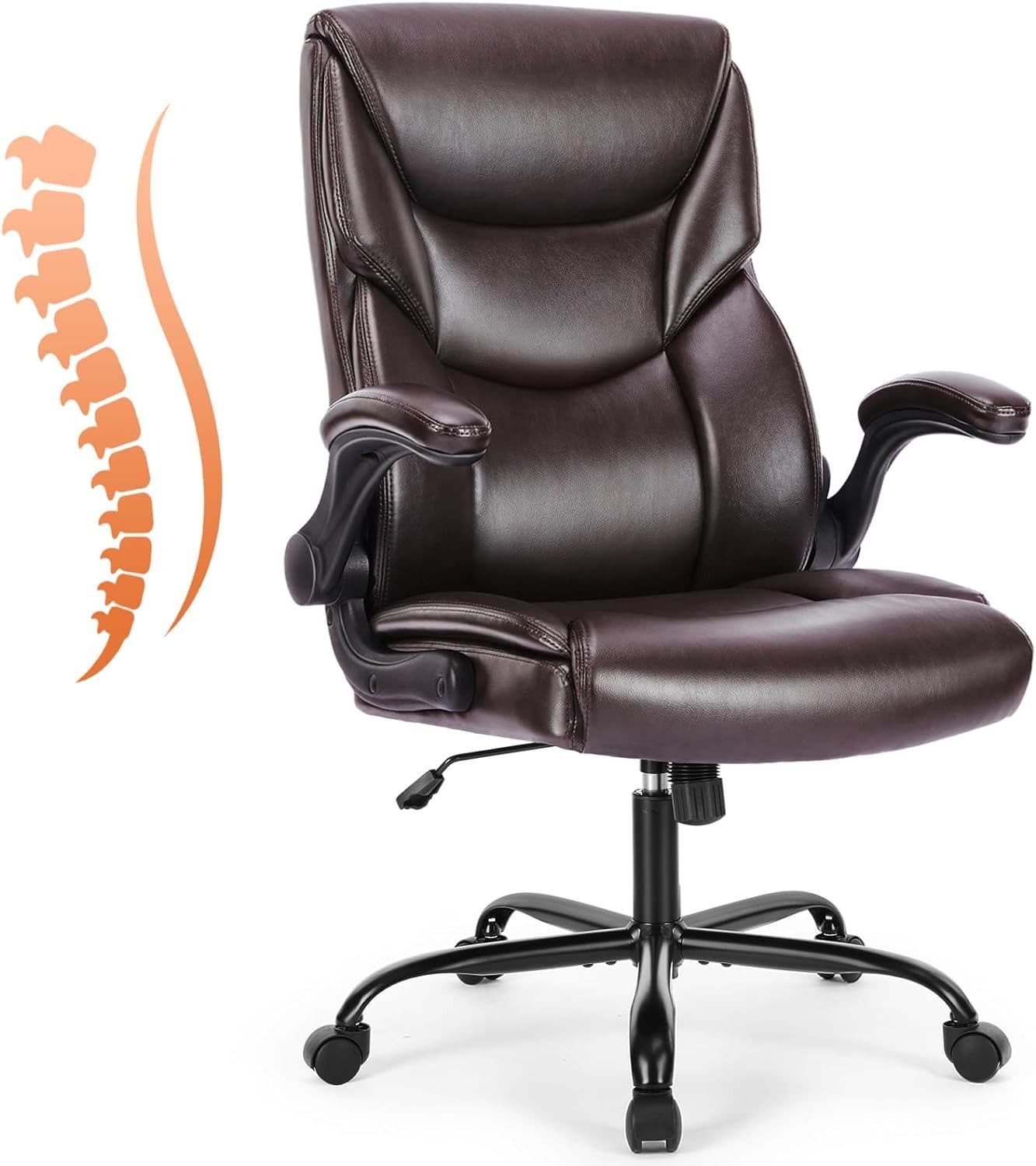 DUMOS Bürostuhl PU Leder Chefsessel Ergonomisch Verstellbare Armlehnen - Bild 2