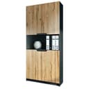 Vladon Aktenschrank Logan V2 mit Soft-Close Funktion Schwarz matt/Eiche Natur Bild 2